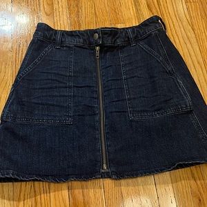 Madewell zip up denim mini skirt